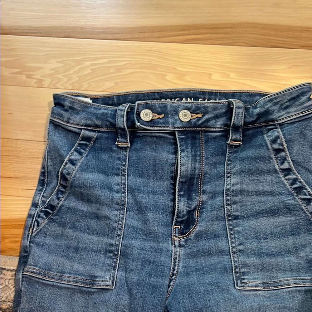 American Eagle Outfitters Dark Blue Flare Jeans - Picture 6 of 9